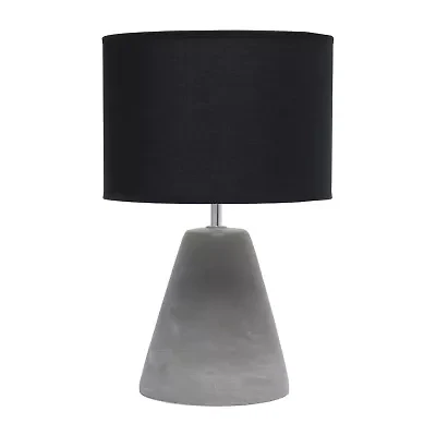 All the Rages Simple Designs Pinnacle Black Concrete Table Lamp