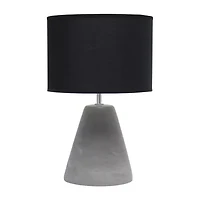 All the Rages Simple Designs Pinnacle Black Concrete Table Lamp