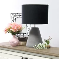 All the Rages Simple Designs Pinnacle Black Concrete Table Lamp
