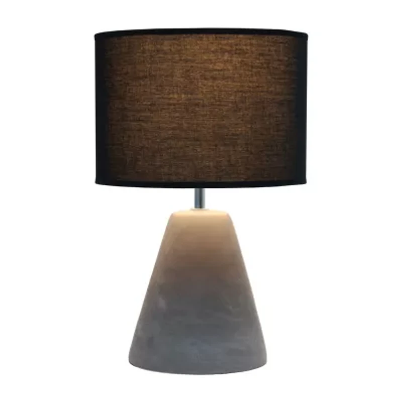 All the Rages Simple Designs Pinnacle Black Concrete Table Lamp
