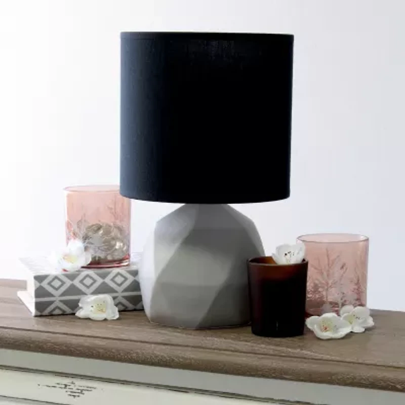 All the Rages Simple Designs Geometric Concrete Table Lamp