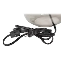 Simple Designs Glass Raindrop Table Lamp with Fabric Shade