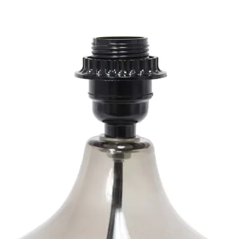 Simple Designs Glass Raindrop Table Lamp with Fabric Shade