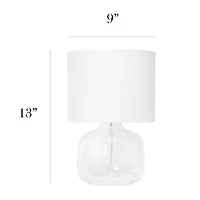 Simple Designs Glass Table Lamp with Fabric Shade