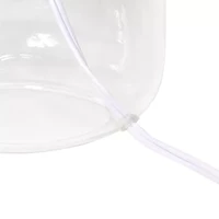 Simple Designs Glass Table Lamp with Fabric Shade