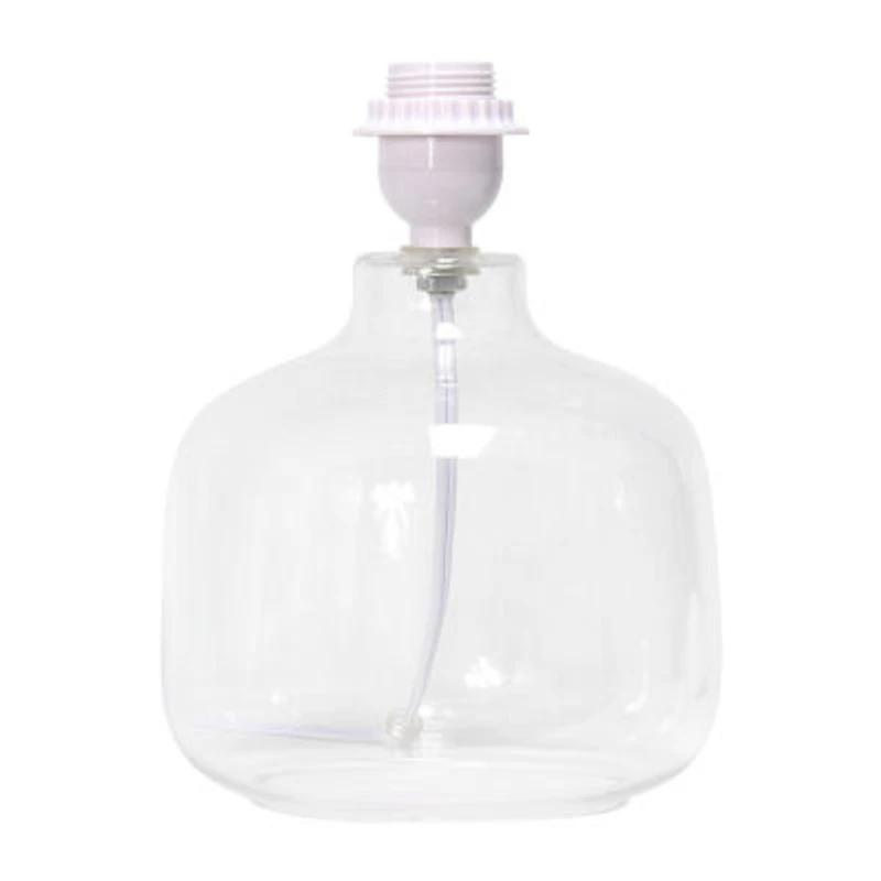 Simple Designs Glass Table Lamp with Fabric Shade