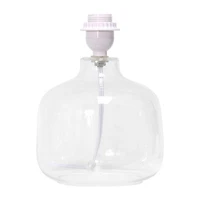 Simple Designs Glass Table Lamp with Fabric Shade