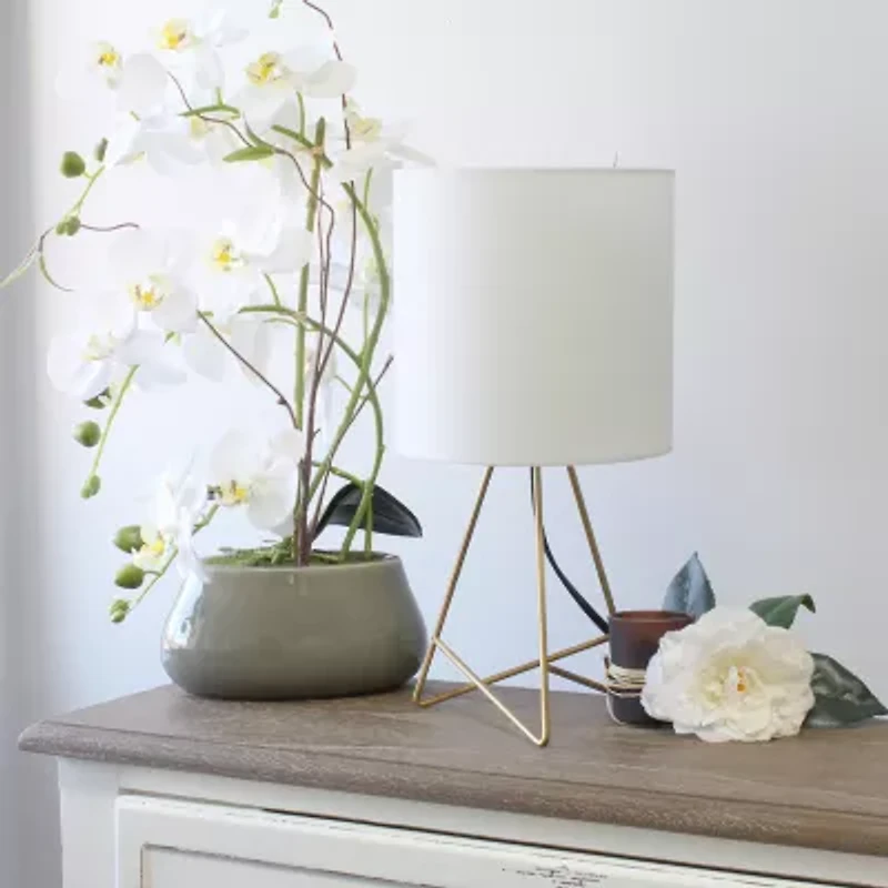 All The Rages Simple Designs Down To Wire With Fabric Shade Metal Table Lamp