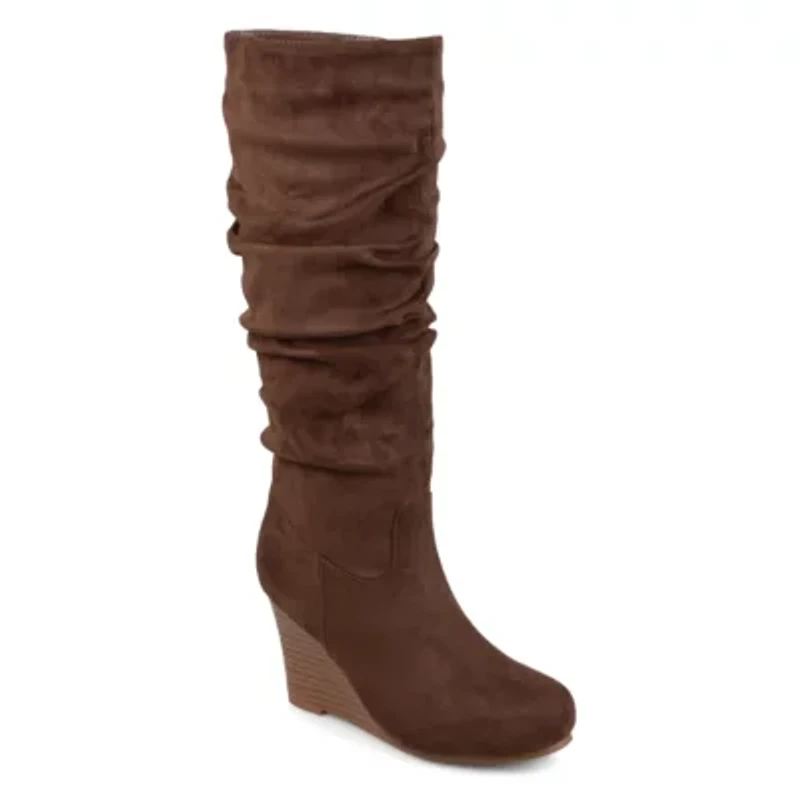 Journee Collection Womens Haze Wedge Heel Slouch Boots
