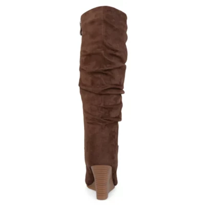 Journee Collection Womens Haze Wedge Heel Slouch Boots