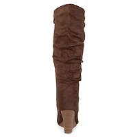 Journee Collection Womens Haze Wedge Heel Slouch Boots
