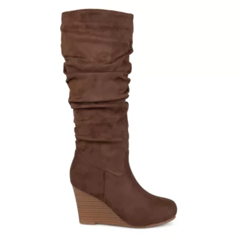 Journee Collection Womens Haze Wedge Heel Slouch Boots