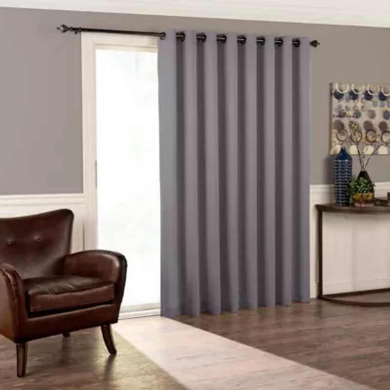 Eclipse Tricia Patio Door Grommet Top Light-Filtering Single Curtain Panel