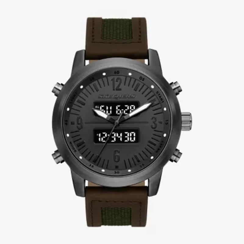 Skechers Mens Brown Leather Strap Watch Sr5190