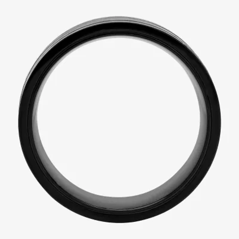 Mens 8MM Stainless Steel Wedding Band