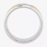 Mens 1/10 CT.T.W. Natural Diamond Tribal Inlay Wedding Band