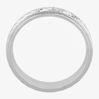 Mens 6mm Swirl Sterling Silver Band