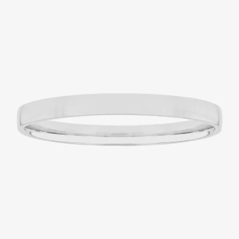Womens 2mm Silver Domed Wedding Band Ring