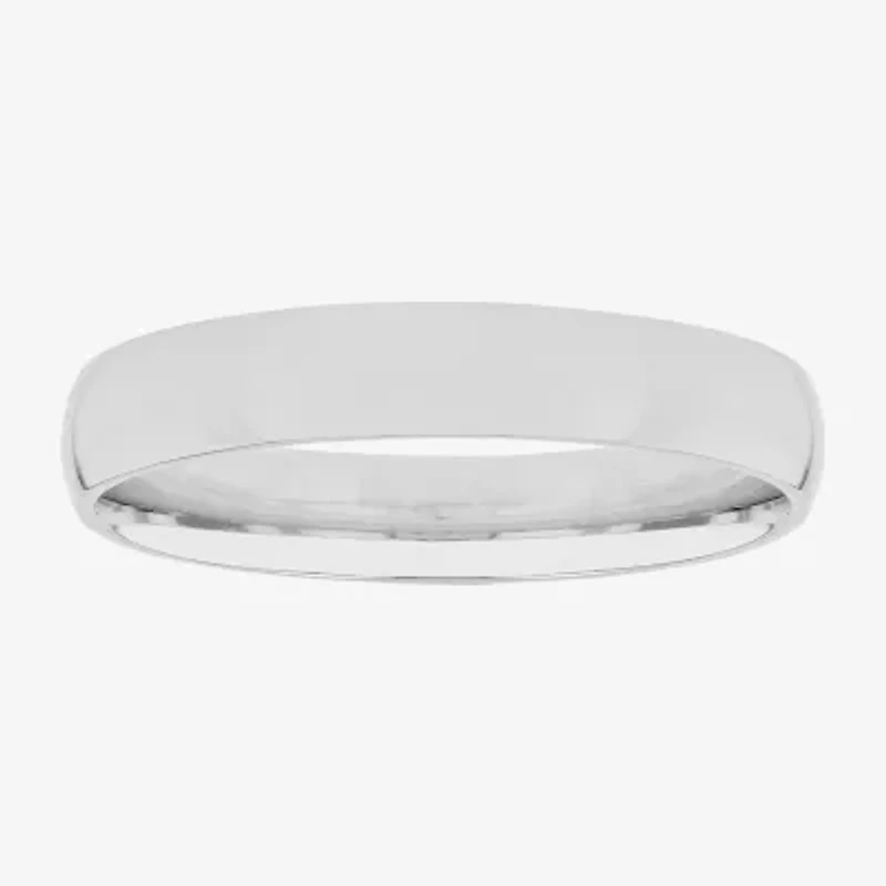 4mm Silver Domed Mens Wedding Ring
