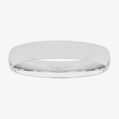 4mm Silver Domed Mens Wedding Ring