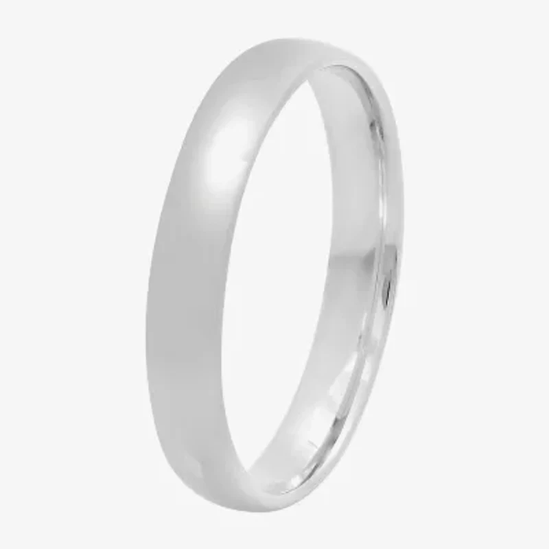 4mm Silver Domed Mens Wedding Ring