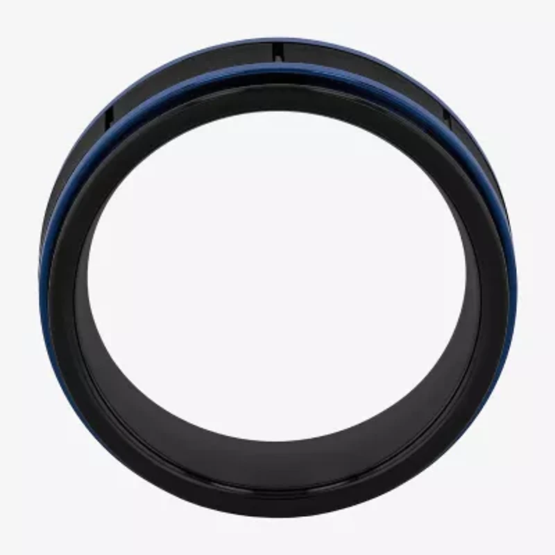 "Thin Blue Line" Mens 8MM Tungsten Wedding Band