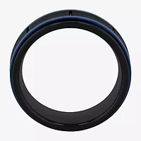 "Thin Blue Line" Mens 8MM Tungsten Wedding Band