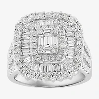 Effy Final Call Womens 2 CT. T.W. Natural White Diamond 14K Gold Cushion Halo Cocktail Ring