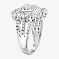 Effy Final Call Womens 2 CT. T.W. Natural White Diamond 14K Gold Cushion Halo Cocktail Ring
