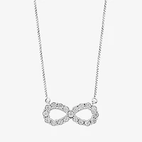 Effy Final Call Womens 1/4 CT. T.W. Natural White Diamond Sterling Silver Infinity 16 Inch Pendant Necklace