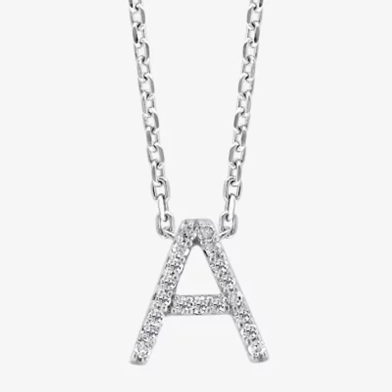 Effy Diamond Initial Pendant Necklace Sterling Silver
