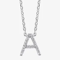 Effy Diamond Initial Pendant Necklace Sterling Silver