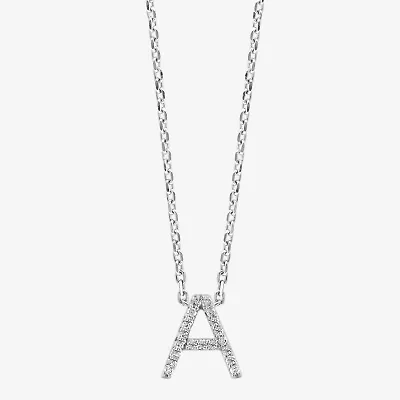 Effy Diamond Initial Pendant Necklace Sterling Silver