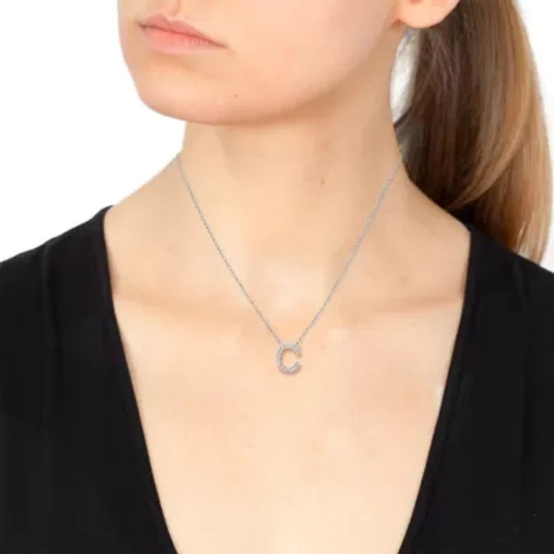 Effy Final Call Diamond Initial Pendant Necklace Sterling Silver