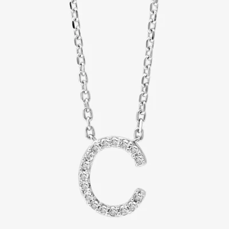 Effy Final Call Diamond Initial Pendant Necklace Sterling Silver