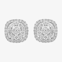Effy Final Call 5/8 CT. T.W. Natural White Diamond 14K White Gold 9.3mm Cushion Stud Earrings
