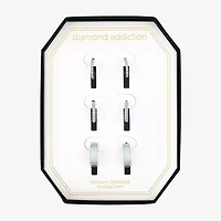 Womens Diamond Accent Natural White Diamond Sterling Silver 3 Pair Earring Set