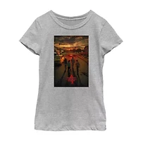 Little & Big Kid Girls Crew Neck Short Sleeve Regular Fit Stranger Things Graphic T-Shirt