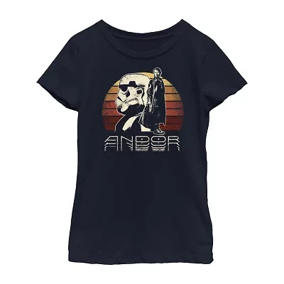 Andor Little & Big Kid Girls Crew Neck Short Sleeve Regular Fit Star Wars Graphic T-Shirt