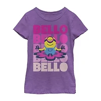 Little & Big Kid Girls Crew Neck Short Sleeve Regular Fit Minions Graphic T-Shirt