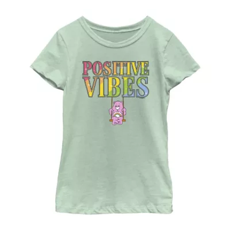 Little & Big Kid Girls Crew Neck Short Sleeve Regular Fit Care Bears Graphic T-Shirt