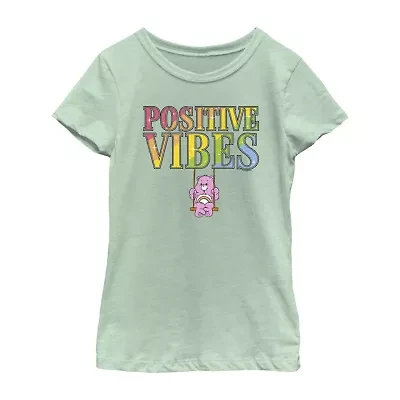 Little & Big Kid Girls Crew Neck Short Sleeve Regular Fit Care Bears Graphic T-Shirt
