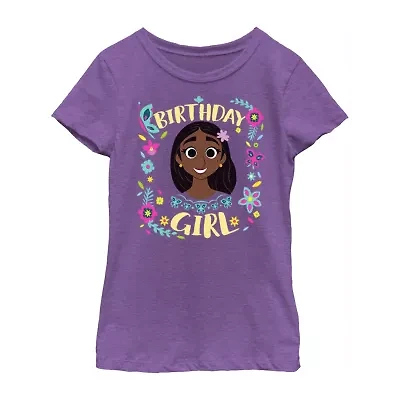 Disney Little & Big Kid Girls Crew Neck Short Sleeve Regular Fit Encanto Graphic T-Shirt