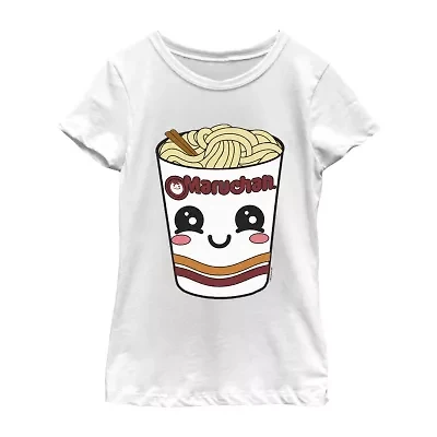 Maruchan Little & Big Kid Girls Crew Neck Short Sleeve Regular Fit Graphic T-Shirt