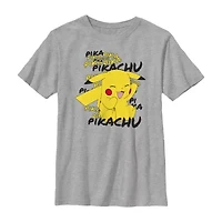 Little & Big Kid Boys Crew Neck Short Sleeve Regular Fit Pokeman Graphic T-Shirt
