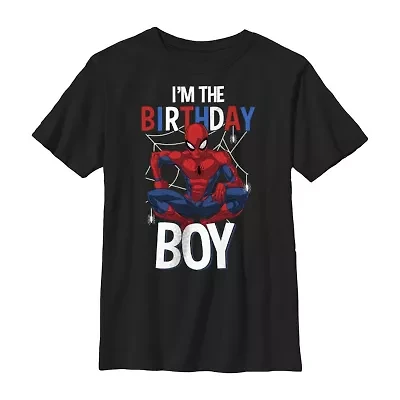 Little & Big Kid Boys Crew Neck Short Sleeve Regular Fit Spiderman Graphic T-Shirt