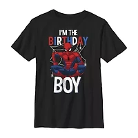 Little & Big Kid Boys Crew Neck Short Sleeve Regular Fit Spiderman Graphic T-Shirt