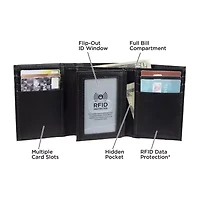 J. Ferrar Mens Extra Capacity RFID Blocking Trifold Wallet