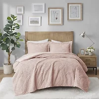 Madison Park Nova Embroidered Medallion Faux Fur Ultra Plush Comforter Set
