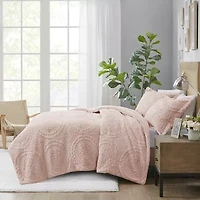 Madison Park Nova Embroidered Medallion Faux Fur Ultra Plush Comforter Set